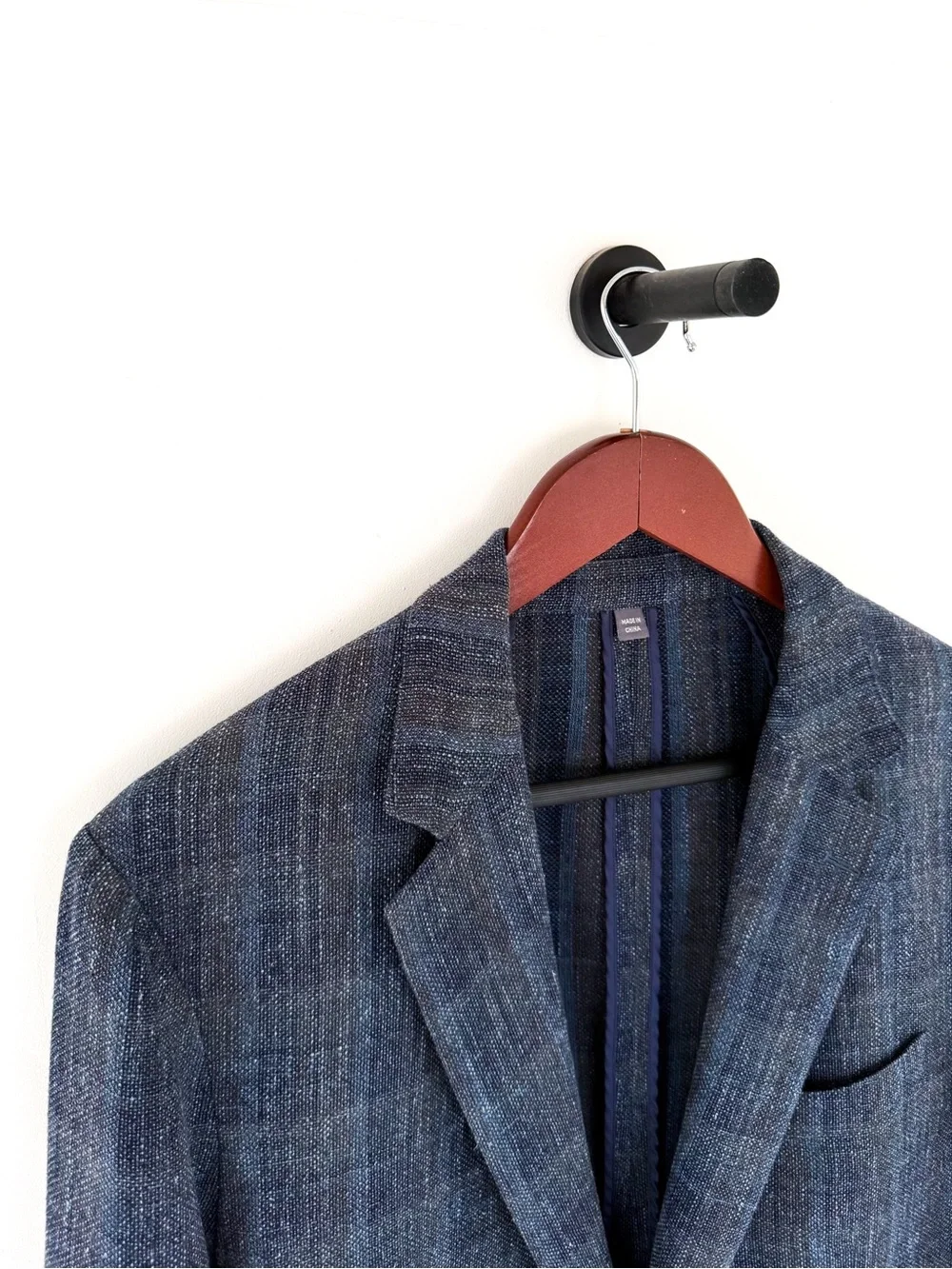 NEW Bonobos Men's Blue Plaid Italian Wool Blazer Lightweight Hopsack 40S Slim